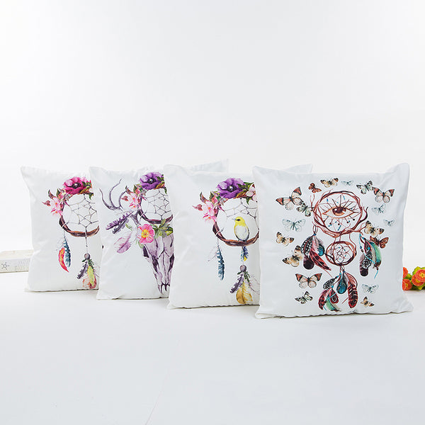 Satin Simulation Silk Dream Catcher Pillow Case Sofa Home Decor Cushion Cover