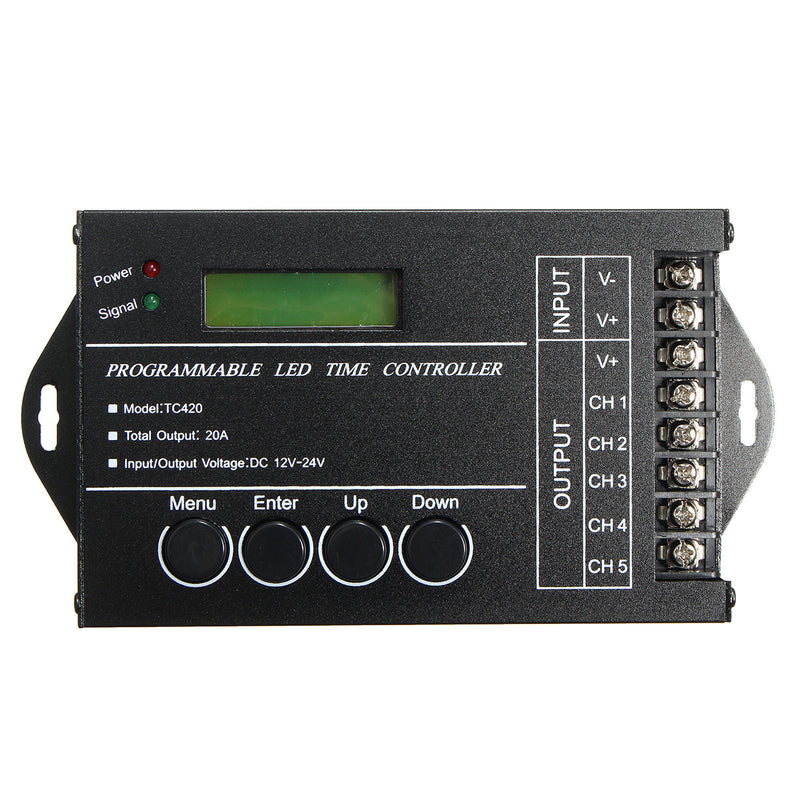 Programmable LED Time Controller DC12V/24V 5 Channels Dimmer RGB