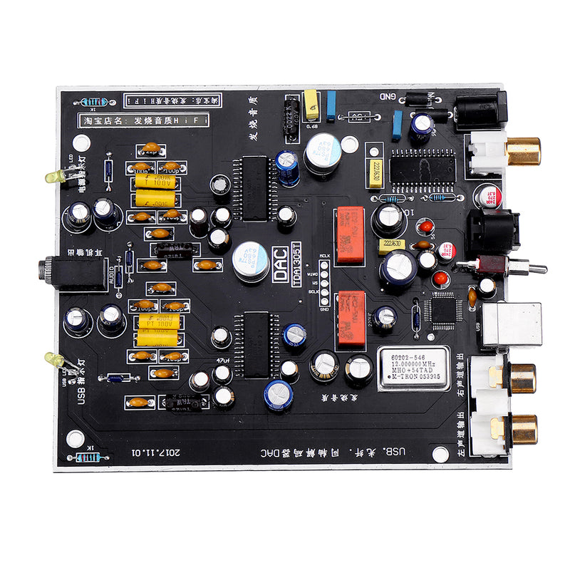 USB Decoder DAC Fiber-coaxial Decoding OTG Dual Parallel TDA1305T Computer External Fever Audio Card T0397 Board