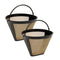 2 Pack for Cuisinart GTF-C #4 Gold Tone Permanent Replacement Coffee Filter