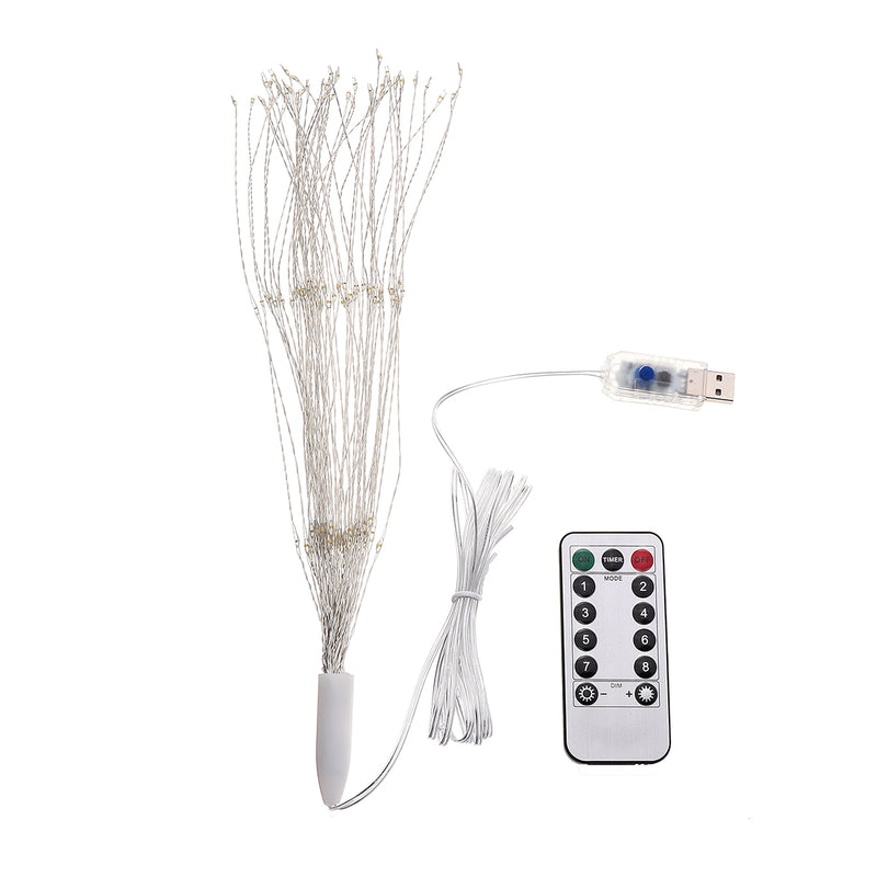 USB Powered DIY Firework Starburst 180 LED Fairy String Light Remote Control Christmas Decor DC5V