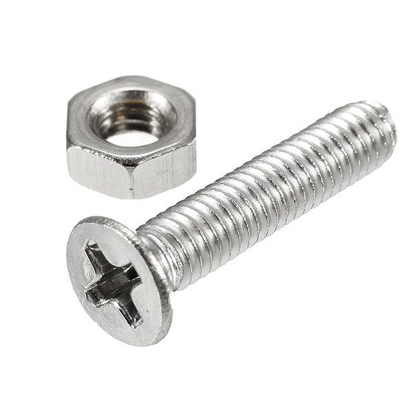 Suleve M4SP2 M4 Stainless Steel Phillips Flat Head Screws Bolts Nuts Assortment Kit 250Pcs