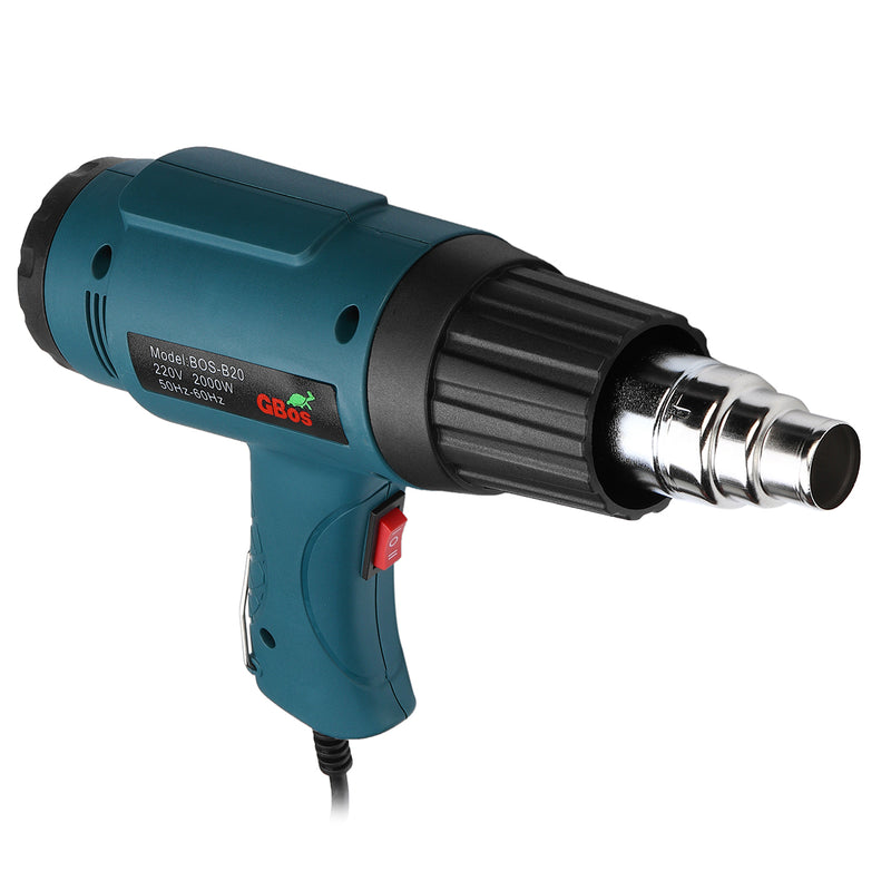 2000W Electric Hot Air Heating Gun Adjustable Temperature Power Tool Set + 4 Nozzles
