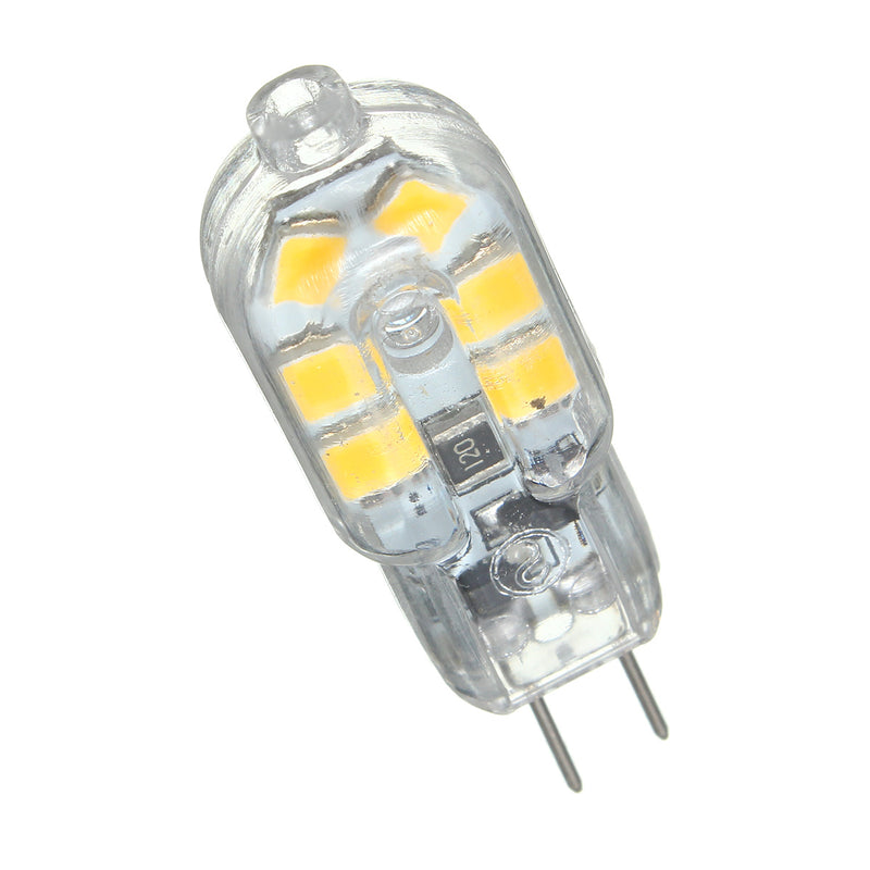 4PCS DC12V G4 2W SMD2835 Warm White Transparent Cover LED Light Bulb for Indoor Home Decor