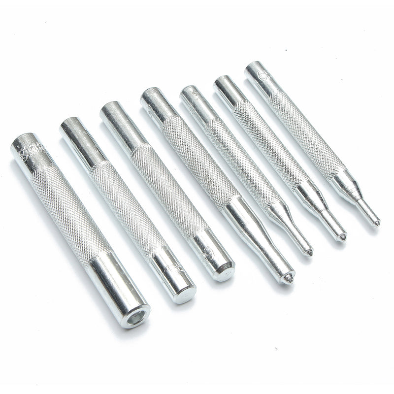 12Pcs Metal Hole Punches Snap Rivet Fasteners Tool Setter Base Set for DIY Leathercraft