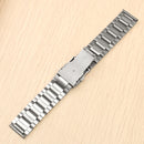 20mm 22mm 24mm Solid Link Silver Stainless Steel Watch Band