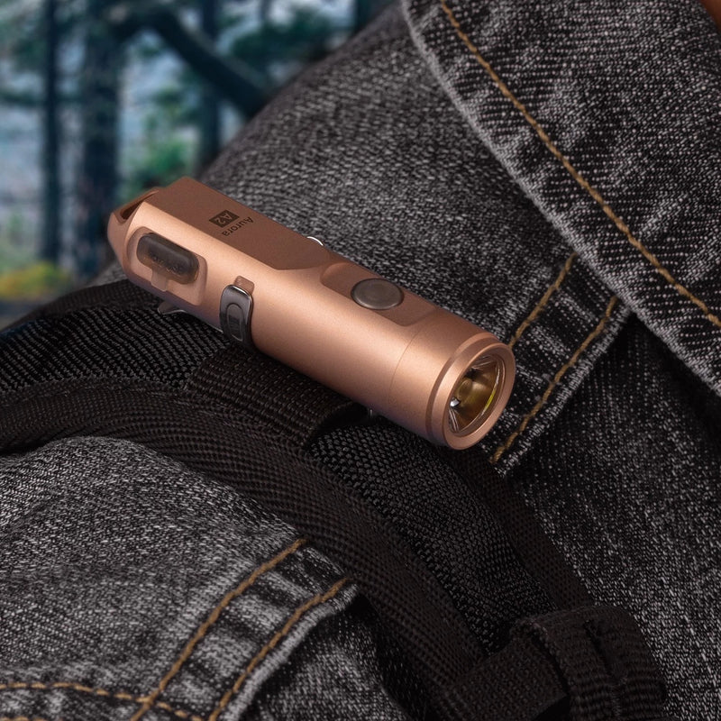 ROVYVON Aurora A2 Stainless Steel EDC Keychain Flashlight XP-G3 LED/Nichia 219C USB Rechargeable Waterproof EDC Flashlight