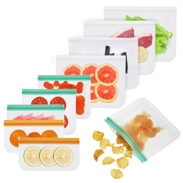 10Pcs/Set 3 Sizes Reusable Storage Bags Kitchen Food Storage Container Fruit Meat Fish Fresh Preserving Bag