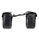 Pair Motorcycle PU Leather Box Hanging Side Saddlebags Black With Water Bottle Kettle Bag Universal