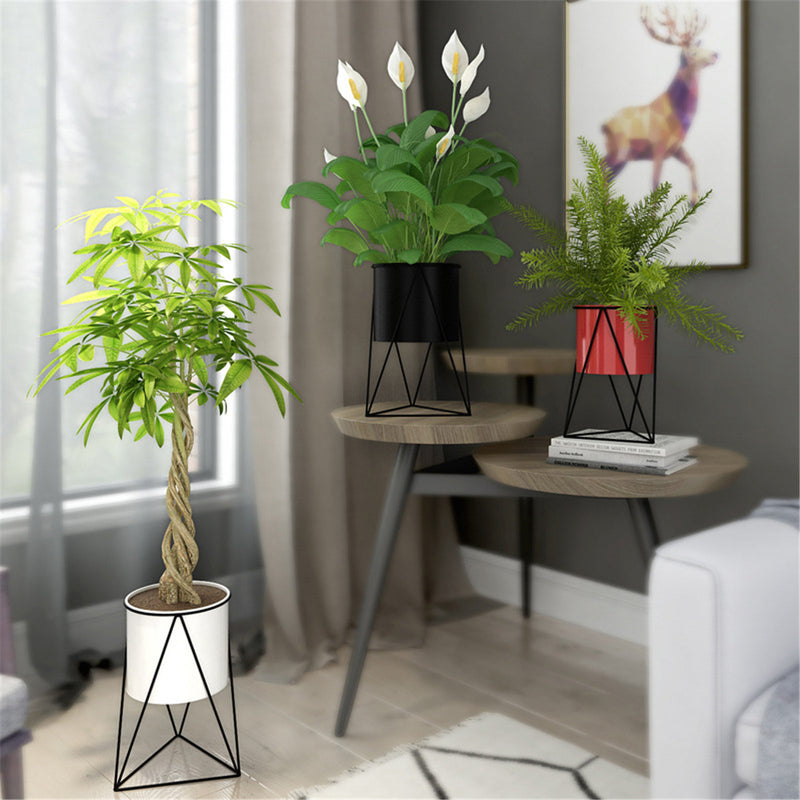 Geometric Metal Flower Pot Stand Chic Indoor Garden Plant Holder Display Planter