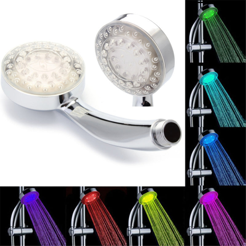 7 Colors Automatic Changing LED Shower Head Bathroom Shower Water Saving Spray