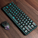 Maibenben 61Keys 60% Outemu Blue Switch Mechanical Gaming Keyboard ICE Blue Backlit Type-c Keyboard for PUBG Game