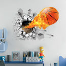 Fashion 3D Basketball Wall Sticker Green Poster Art Stickers Kids Rooms Home Decoration Accessories
