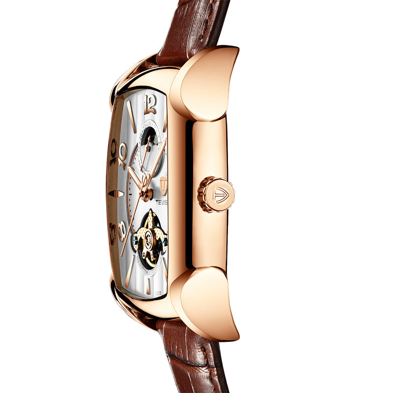 TEVISE T802B Business Style Men Wrist Watch Moonphase Date Display Automatic Mechanical Watch