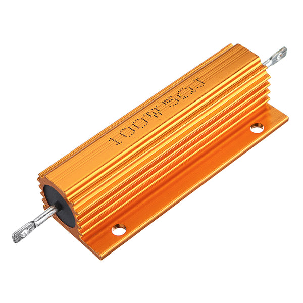 3pcs RX24 100W 5R 5RJ Metal Aluminum Case High Power Resistor Golden Metal Shell Case Heatsink Resistance Resistor