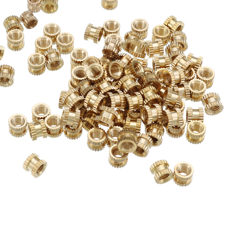 Suleve M3BN3 100pcs M3x4x5mm Metric Threaded Brass Knurl Round Insert Nuts
