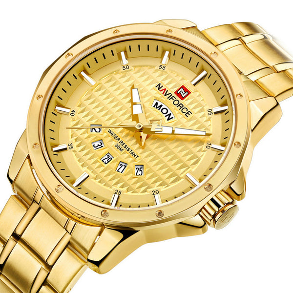NAVIFORCE 9115 Men Watch Luxury Stainless Steel Strap Fashion Quartz Wrist Watch