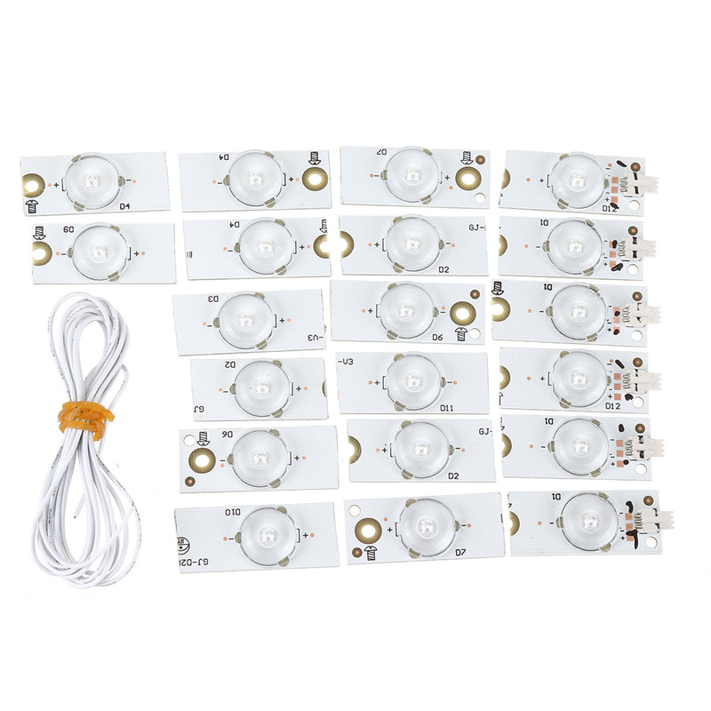 20pcs 6V SMD Lamp Beads with Optical Lens Fliter with 2M Wire for 32-65 inch LED TV Repair