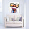 Miico Hand Painted Oil Paintings Animal Modern Art Happy Frog With Glasses On Canvas Wall Art For Home Decoration 20x20cm