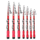 Glass Fiber 1-2.3m Telescopic Fishing Rod Ultralight Mini Portable Travel Spinning Pole