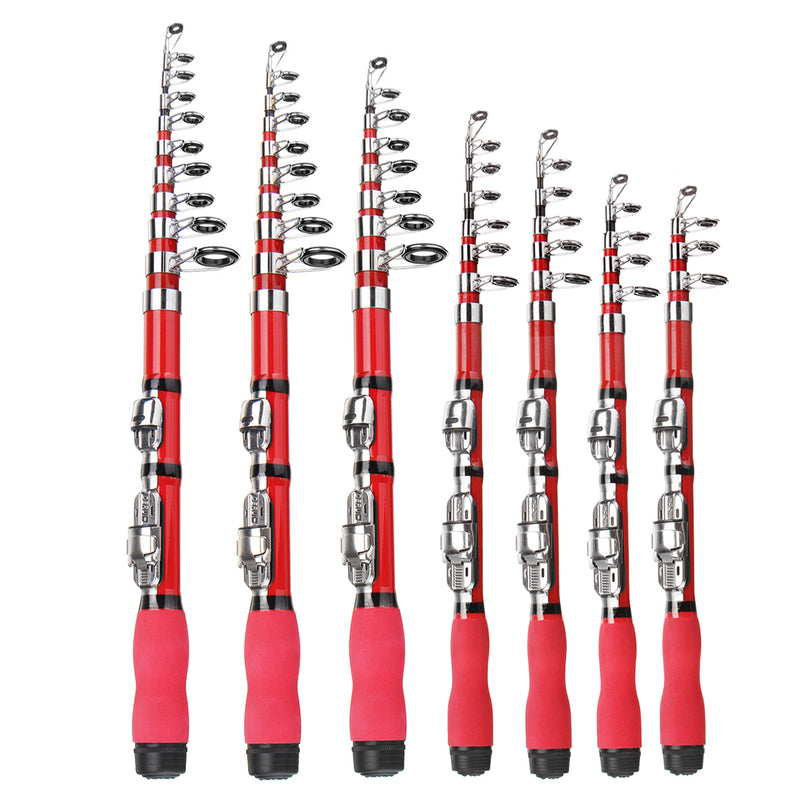 Glass Fiber 1-2.3m Telescopic Fishing Rod Ultralight Mini Portable Travel Spinning Pole