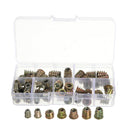 Suleve MXZN1 70Pcs M4/M5/M6 Zinc Alloy Wood Furniture Hex Socket Drive Head Threaded Insert Nut Internal and External Nut 8-15mm