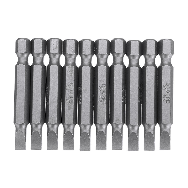 BROPPE 10Pcs Magnetic Slotted Screwdriver Bits SL2/SL3/SL4/SL5/SL6 1/4 Inch Hex Shank Screwdriver Set