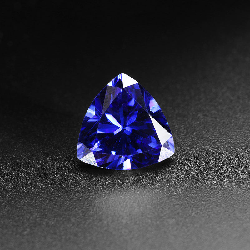 AAAAA+ Bright Blue Triangle Cut Gemstone Unheated Zircon 11.20ct 12x12mm Jewelry Decorations