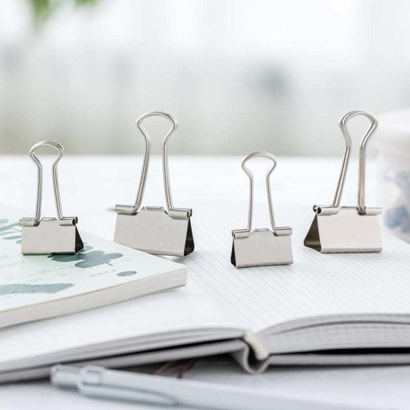 Jordan&Judy YD0018 Metal Binder Clips Long Tail Clips Paper Clips 15Pcs/Box L Size 30Pcs/Box S Size Spring Clips Paper Filing Grip Clamps Office Stationery Binding Supplies