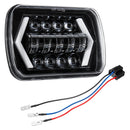 Car LED Daytime Running Lights Off-road Headlights 300W High Low Beam With Adapter Cable for Jeep Wrangler YJ Cherokee XJ 6052 6053