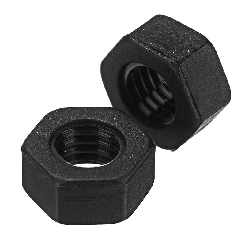 Suleve MXHN2 50Pcs Black Nylon Nuts Hex Plastic Nut Washer Hexagonal Nuts M2 M3 M4 M5 M6