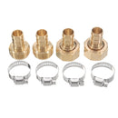 3/4'' NPT Brass Male Female Connector Garden Hose Repair Quick Connect Water Pipe Fittings Car Wash Adapter w/ Adjustable Ear Hose Clamp Clip