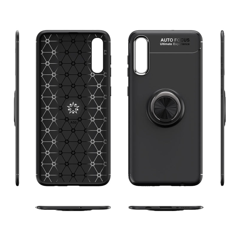 C-KU Protective Case For Samsung Galaxy A70 2019 360 Rotating Ring Grip Kicktand Back Cover