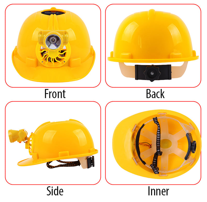 Construction Hard Hat Safety Protect Work Helmet with Solar Powered Cooling Fan
