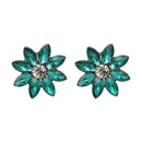 Elegant Rhinestones Colorful Flower Crystal Stud Earrings Gift for Women