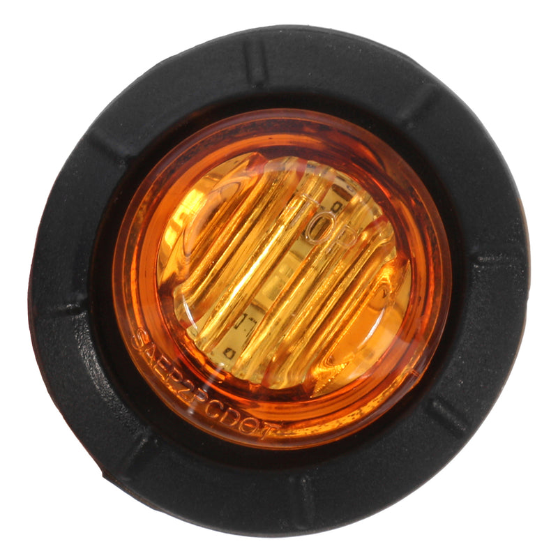 4pcs 12V/24V Amber Mini Round LED Button Side Marker Lights Lamps Truck Trailer
