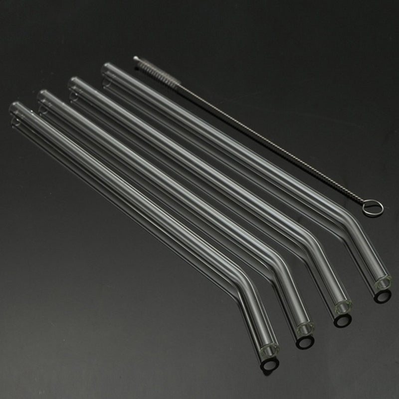 4Pcs/Set Wedding Birthday Party Transparent Glass Drinking Straw