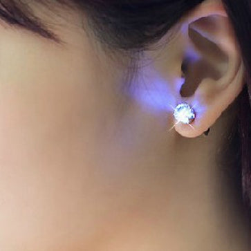Flashing Flower Led Earrings Ear Stud Perfect for Party Christmas Accessories