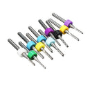 Drillpro DB-P4 10pcs 1.5-2.4mm Carbide End Mill Engraving Bits for CNC PCB Rotary Burrs