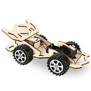 Electric Wooden Racing Car Assembly DIY Model Kit Educational Teaching Toys