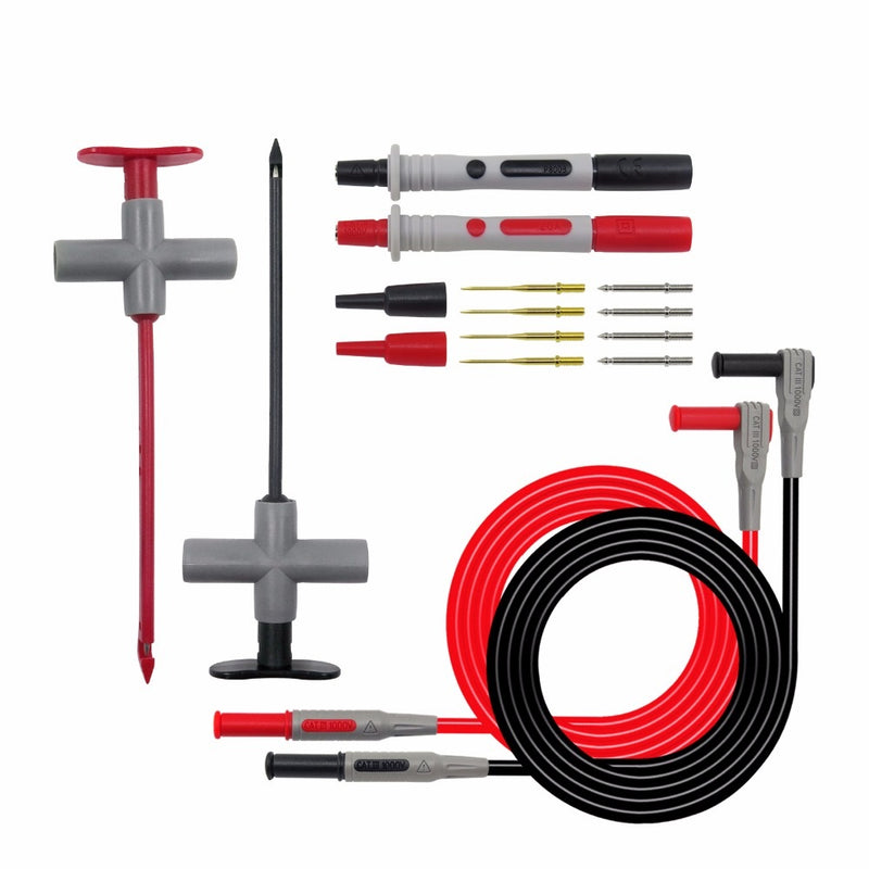 Cleqee P1200B Multi-purchase Puncture Probe Test Lead Kit 4mm Banana Plug Test Lead Replaceable Needle for Test Probe