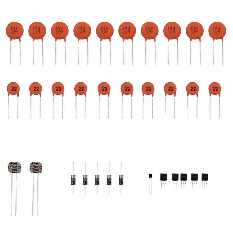 200pcs Electronics Component Basic Starter Kits Resistor Buzzer Capacitor LEDs