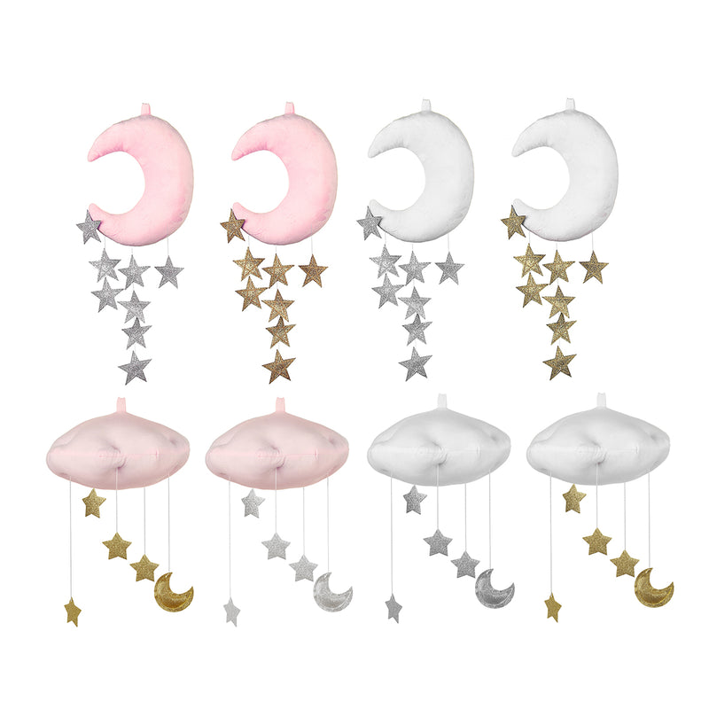 White Pink Moon Cloud And Star Baby Bed Hanging Room Decorations Accessories Nursery Decor Drop