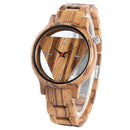 Deffrun Transparent Creative Wooden Wrist Watch Unique Design Men Quartz Watch