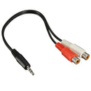 3.5mm Male Mini Stereo Jack To 2 Female RCA Twin Phono Cable Lead Y Adapter