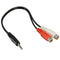 3.5mm Male Mini Stereo Jack To 2 Female RCA Twin Phono Cable Lead Y Adapter