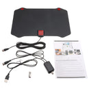 Flat Digital Indoor HDTV HD TV Antenna Fox with Amplifier 50 Miles Range VHF UHF