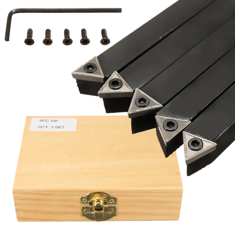 5pcs 3/8 Inch Shank TCMT1102 Lathe Carbide Inserts with Turning Tool