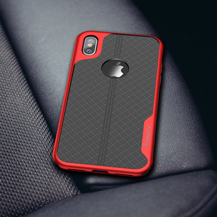 iPaky Plating Anti Fingerprint Protective Case For iPhone X Drop Resistant Heat Dissipation Hard PC