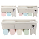 Toothbrush Holder Toothpaste Squeezer Stand Organizer Plastic Bathroom Storage Rack Set